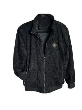 Black Bomber Jacket with Relaxed Fit and Ribbed Cuffs